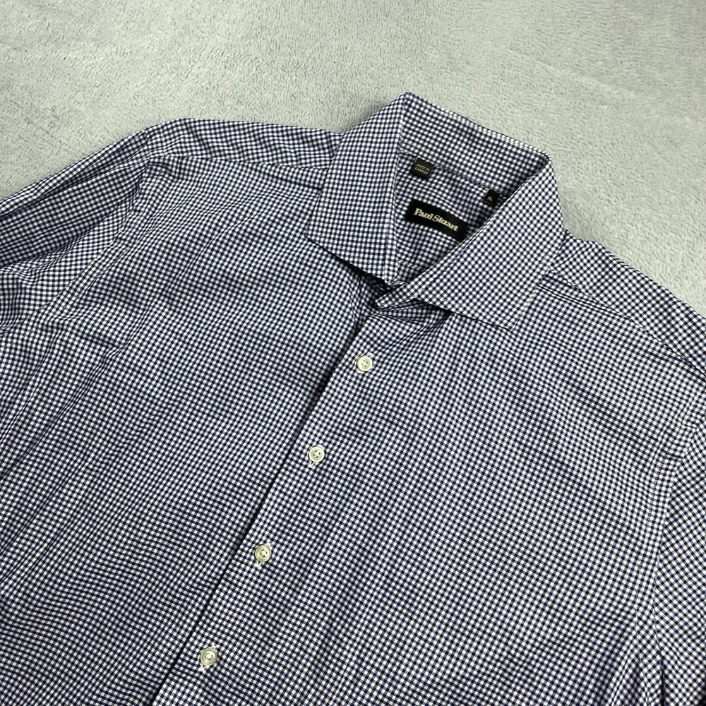 Paul Stuart Shirt Mens XL Blue Purple Check Button Down Long Sleeve